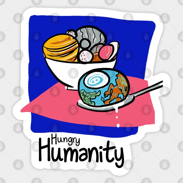 Hungry Humanity Sticker by belettelepink